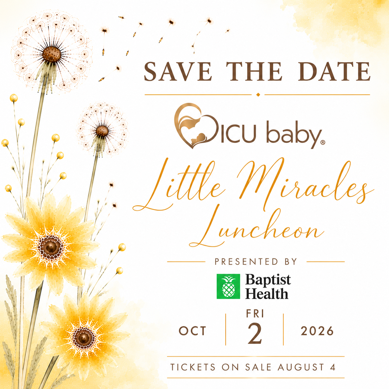 Little Miracles Luncheon. Friday, October 2, 2026.